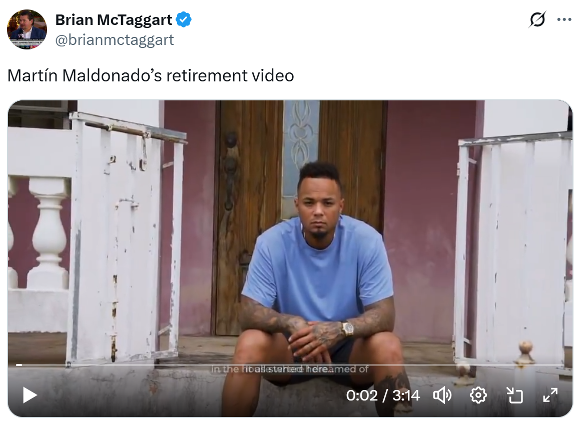 Martín Maldonado's retirement video