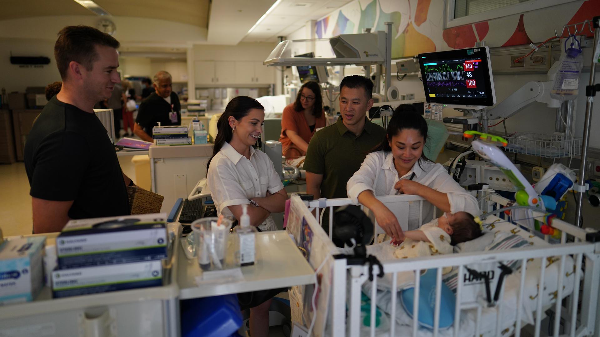 Evan and Liz Phillips visiting NICU