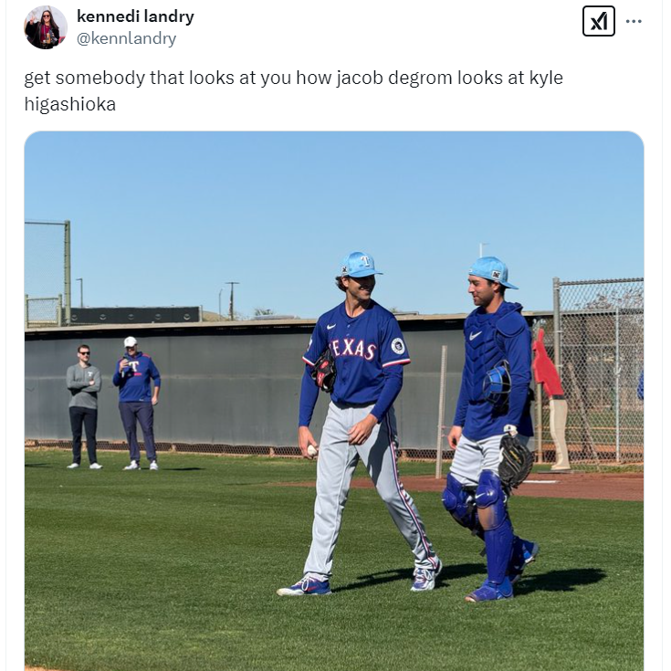 Jacob deGrom and Kyle Higashioka