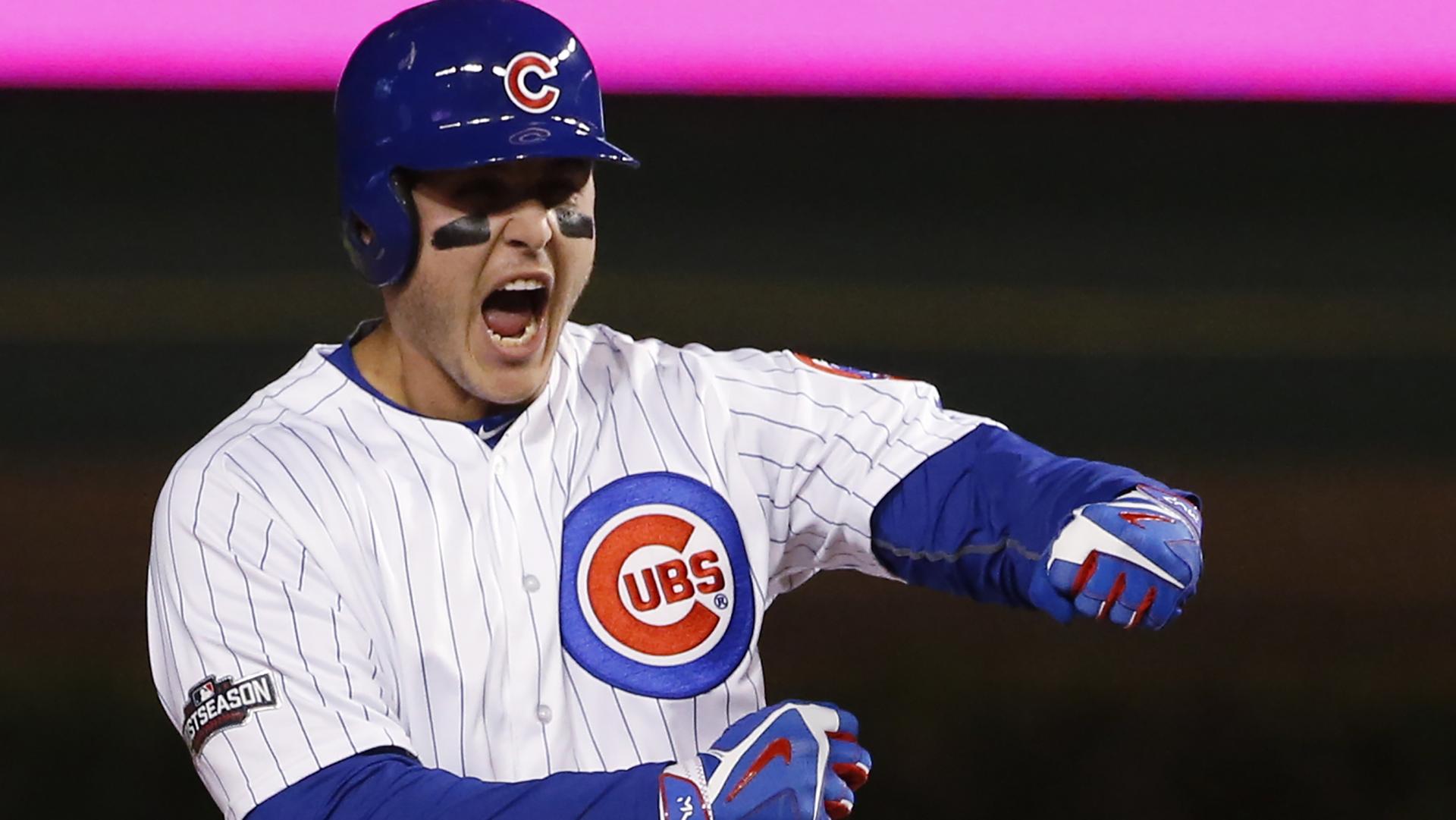 Anthony Rizzo celebrates during 2016 NLCS