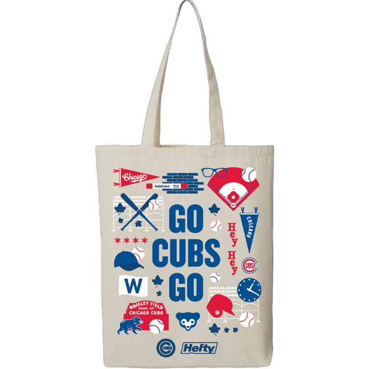 Cubs reusable Earth Day tote bag