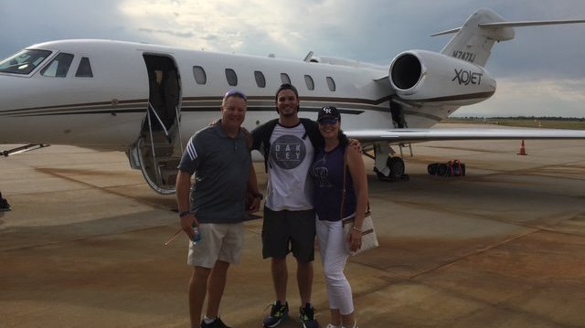 Fernando, Nolan and Millie Arenado prior to flying to Miami for the 2017 MLB All-Star Game in Miami.