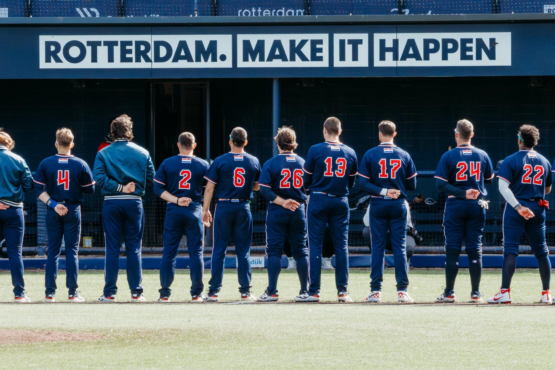 Croatia lines up before its game against Sweden.
