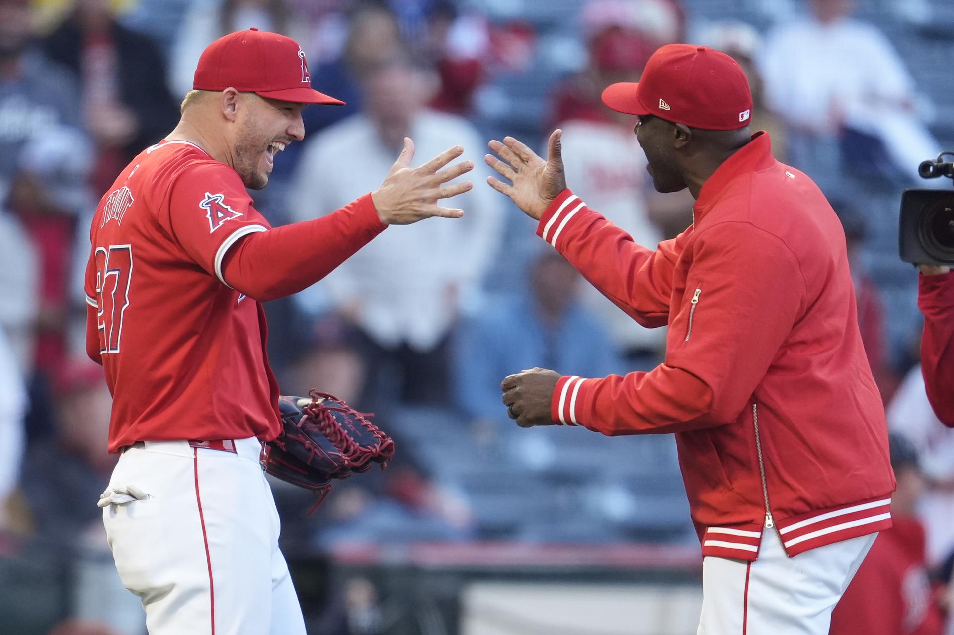 Torii Hunter and Mike Trout