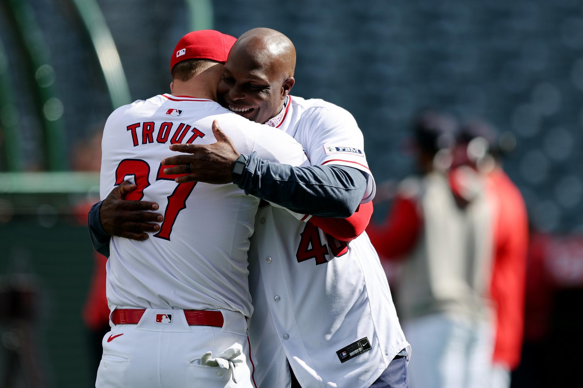 Torii Hunter and Mike Trout