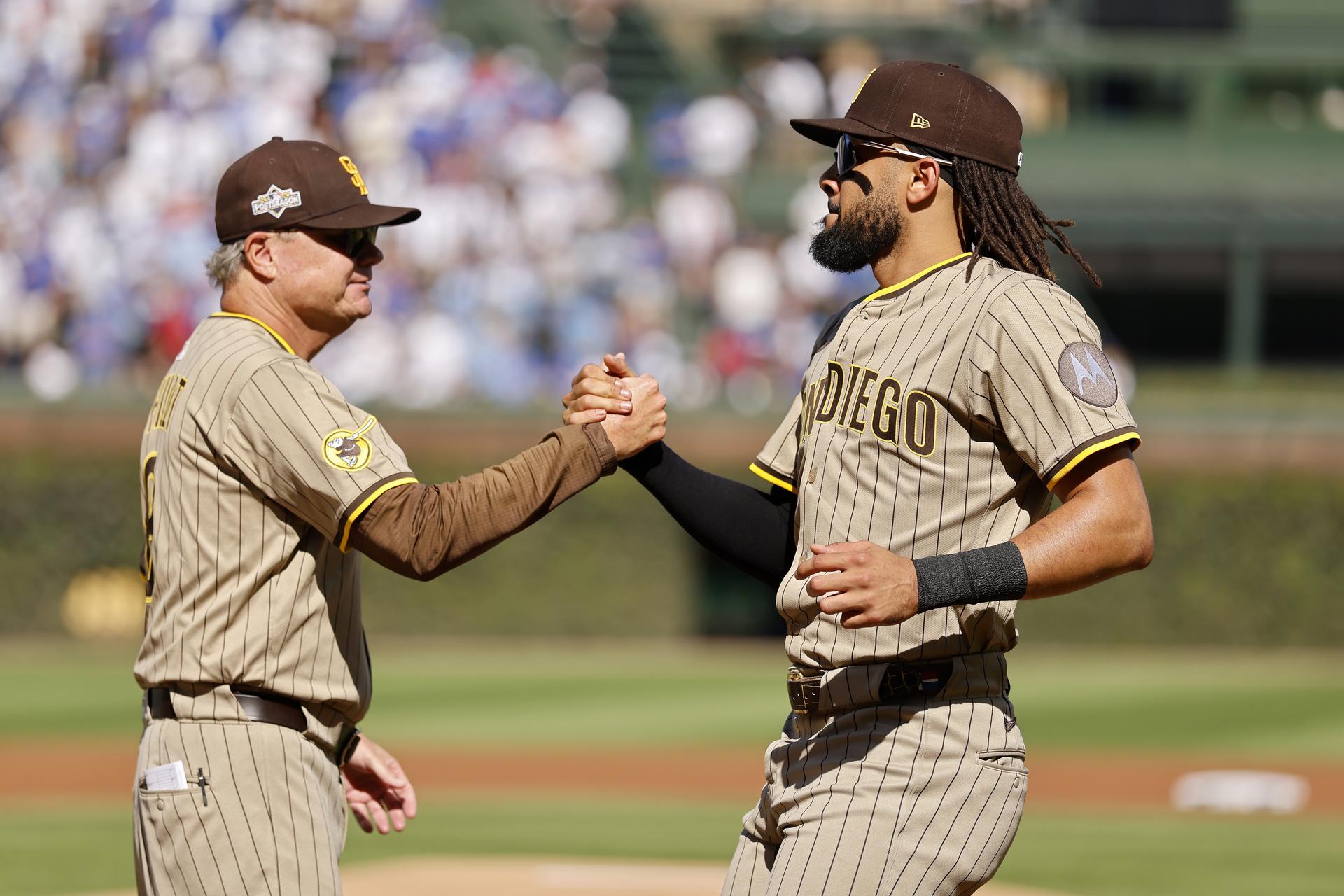Mike Shildt and Fernando Tatis Jr.