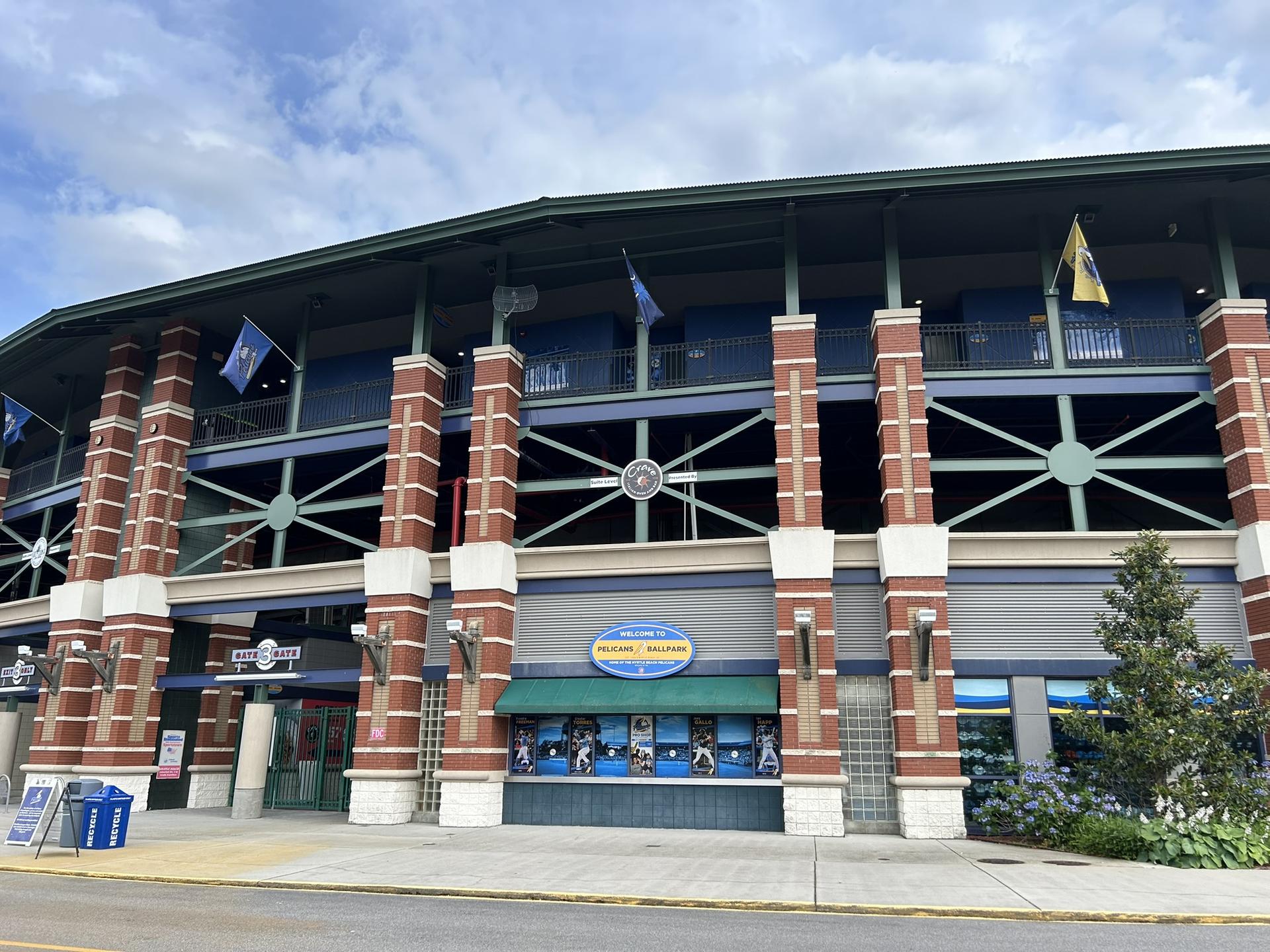 The exterior of Myrtle Beach's ballpark
