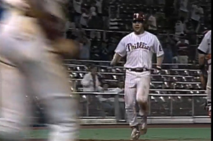 Pete Incaviglia scores on Mitch Williams' walk-off single