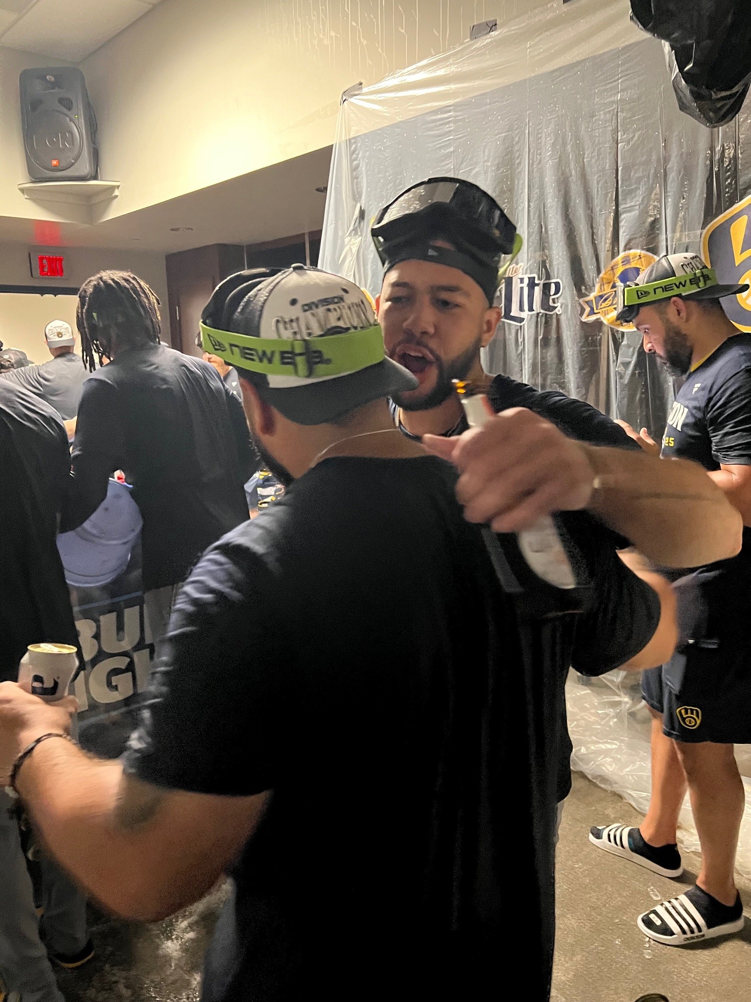 Jeferson Quero soaks in the postgame fun