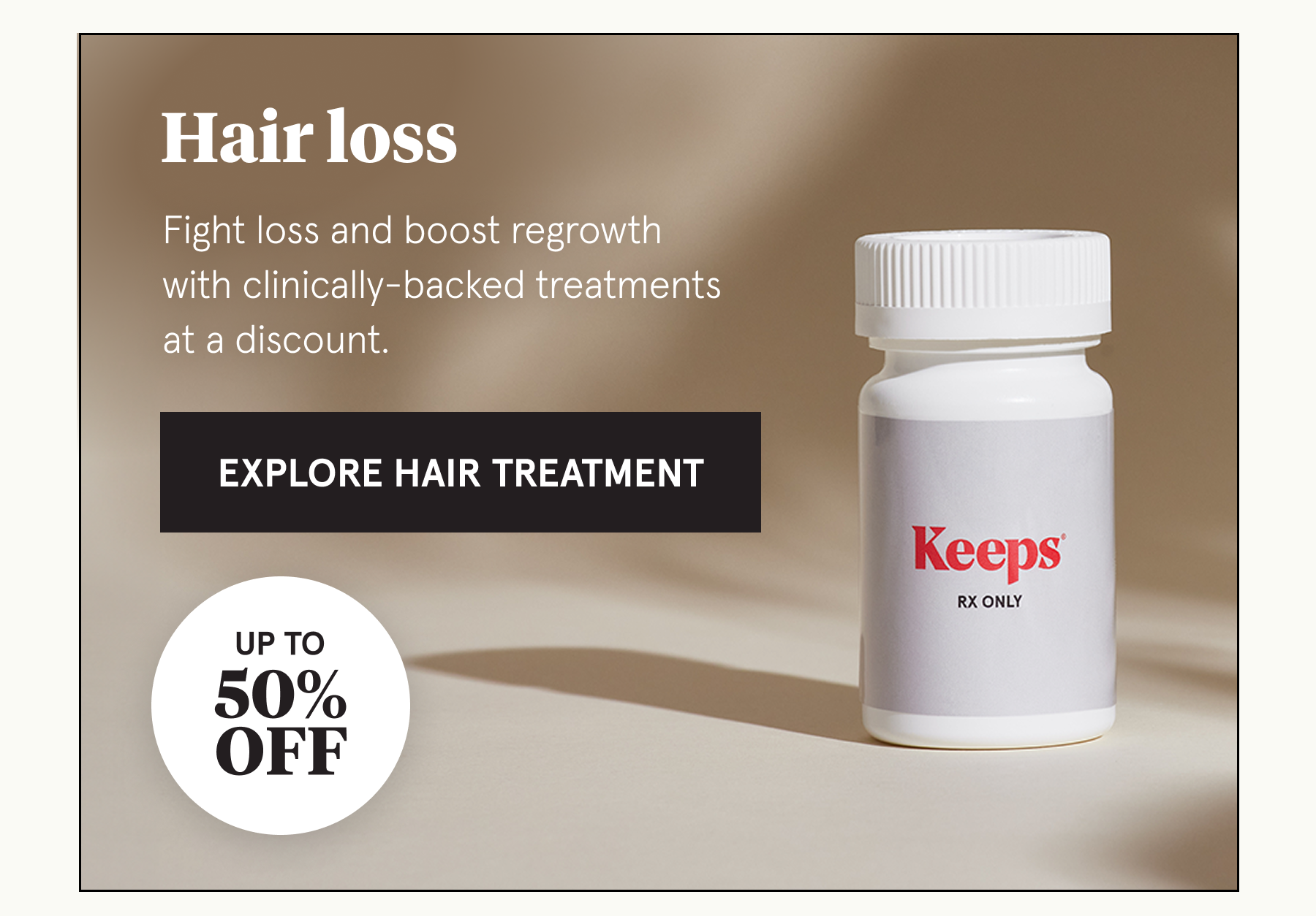 Up to 50% off hair loss