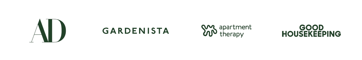 Architectural Digest, Gardenista, Apartment Therapy, and Good House Keeping Logos