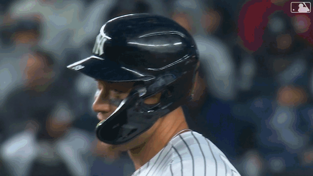 GIF of Aaron Judge and Jacob deGrom reacting after an at-bat
