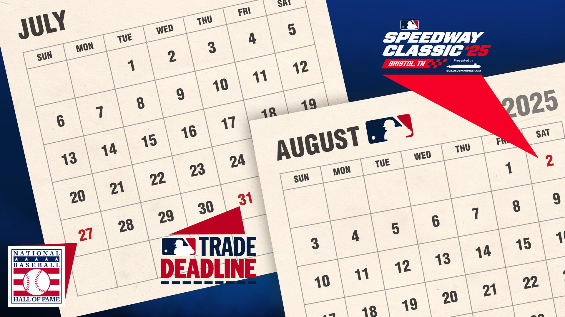 Key dates on the MLB calendar in July and August
