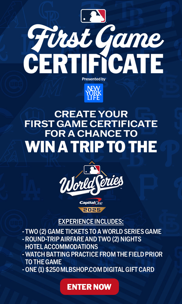 CREATE YOUR FIRST GAME CERTIFICATE FOR A CHANCE TO WIN A TRIP TO THE World Series