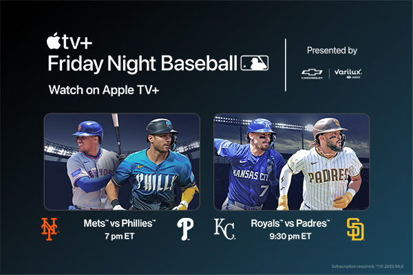 Friday Night Baseball. Watch on Apple TV+ Friday Night Baseball. Watch on Apple TV+