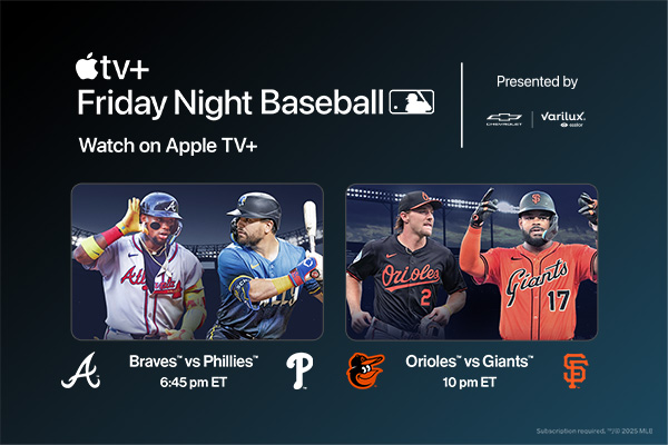 Friday Night Baseball. Watch on Apple TV+ Friday Night Baseball. Watch on Apple TV+