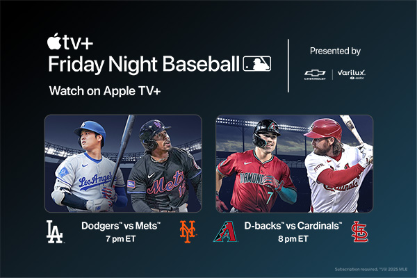 Friday Night Baseball. Watch on Apple TV+ Friday Night Baseball. Watch on Apple TV+
