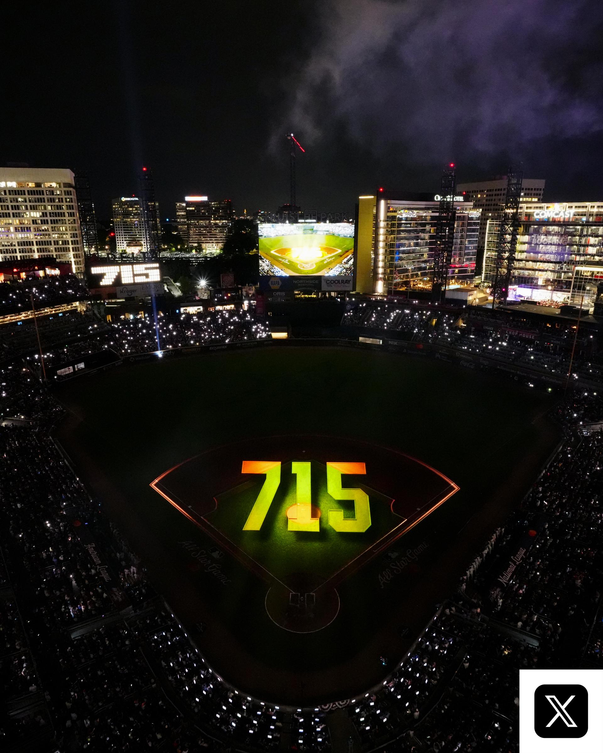 Hank Aaron was honored in Atlanta during the All-Star Game