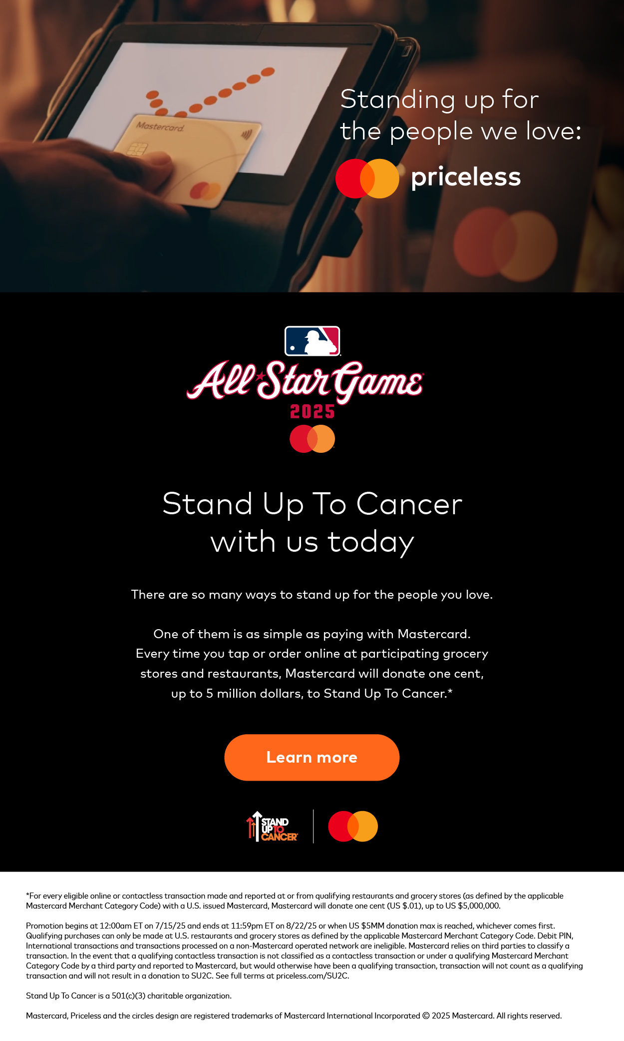 Stand Up To Cancer with us today. Learn more.