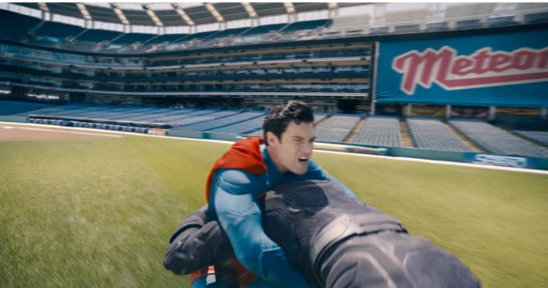 A still of Superman at Progressive Field