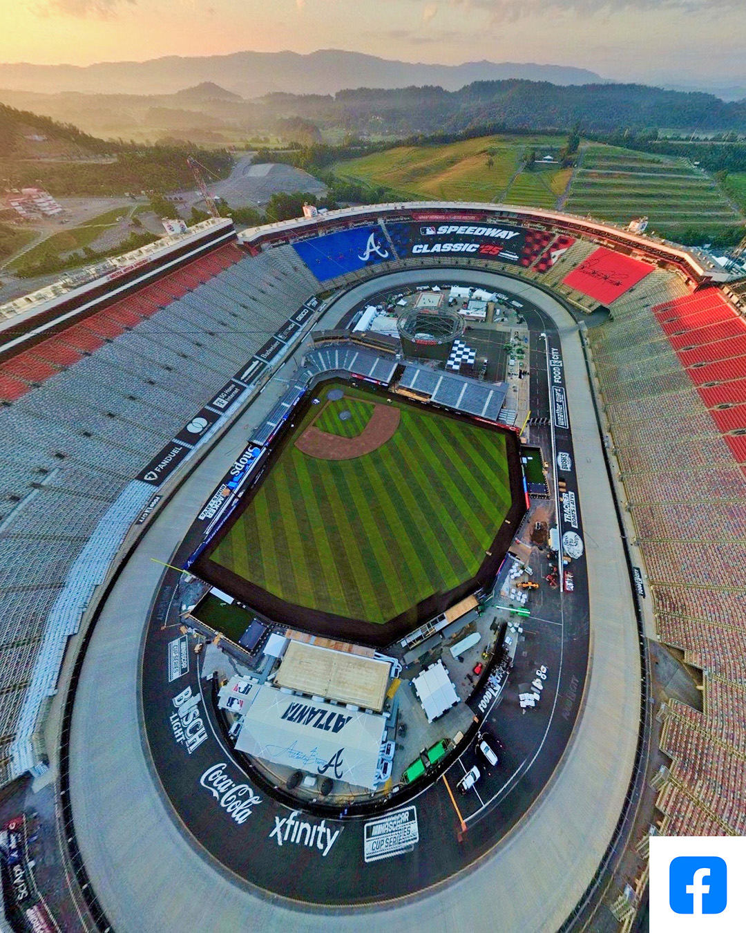 An overhead look at the stadium setup for the Speedway Classic on Aug. 2
