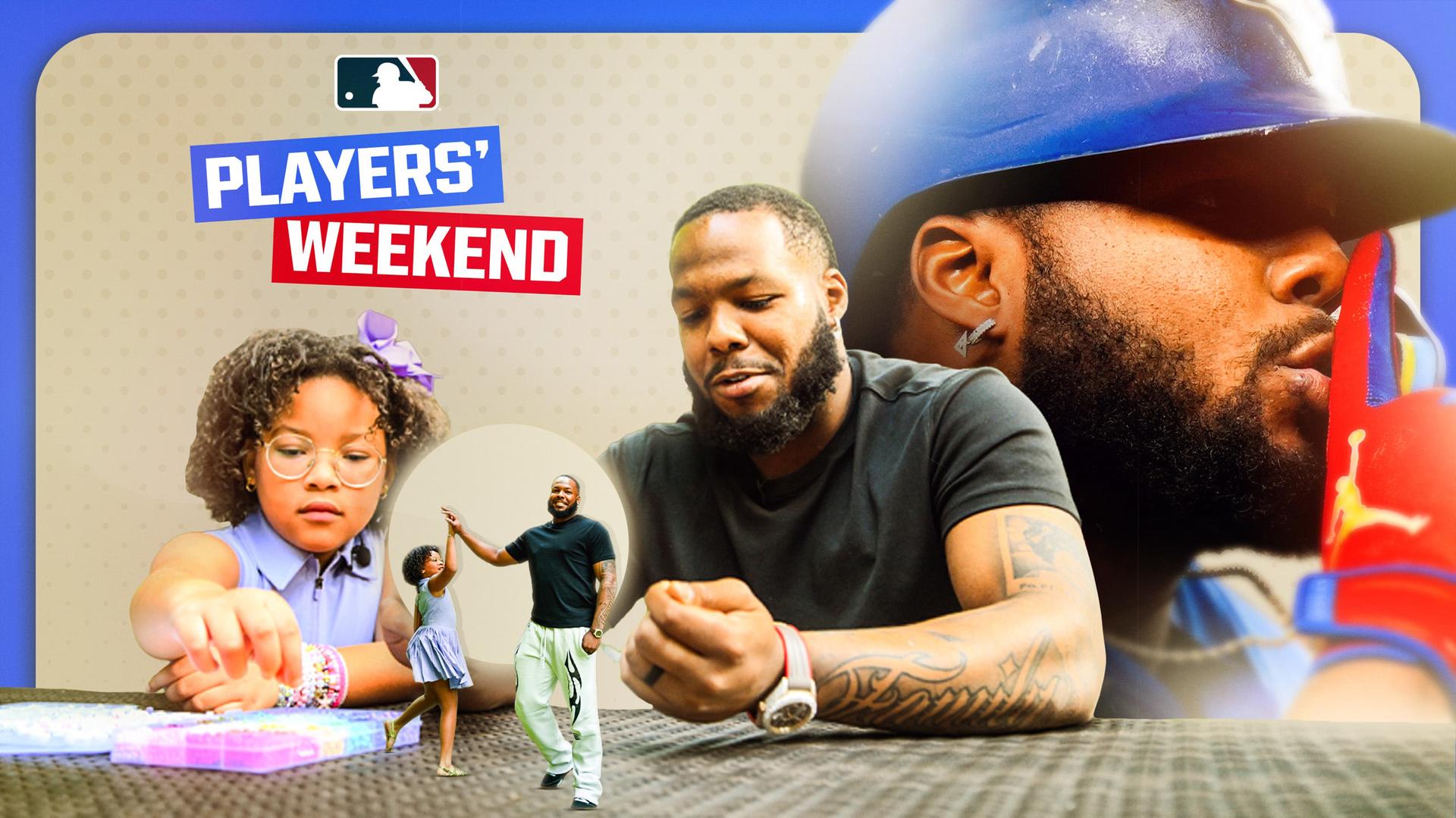 Vladimir Guerrero Jr. and his daughter, Vlaimel