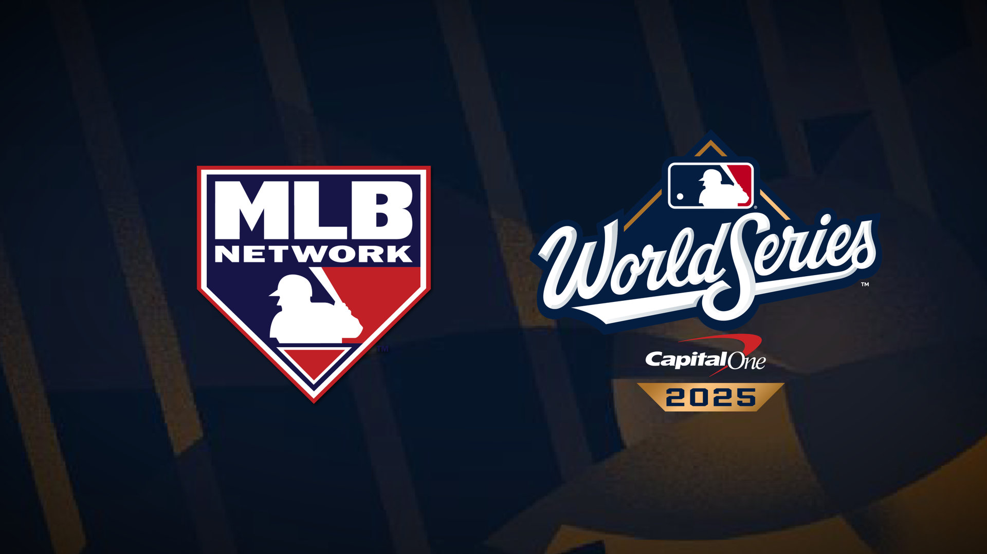 The MLB Network logo next to the World Series logo