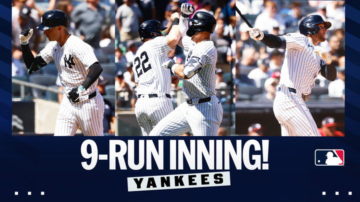The Yankees scored nine runs in the third inning on Wednesday