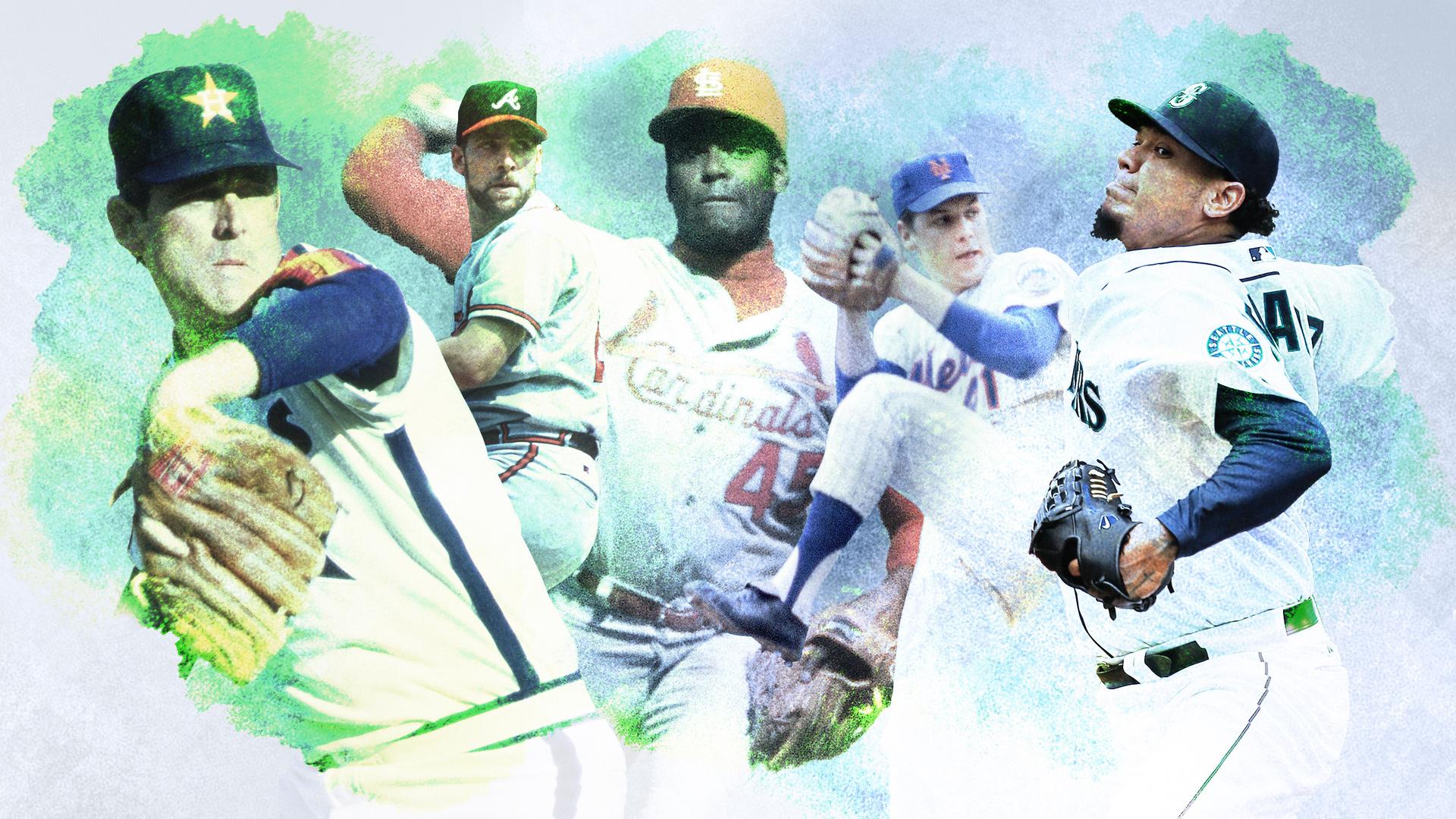 A collage of pitchers who lead their franchise in strikeouts