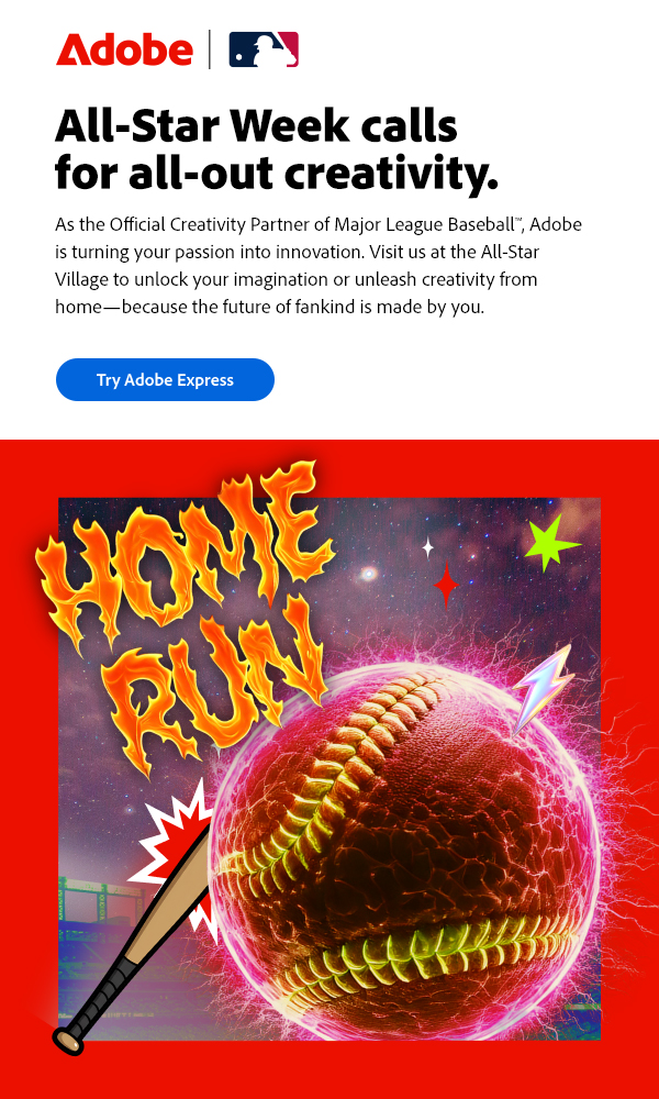 Adobe. All-Star Week calls for all-out creativity. Try Adobe Express.
