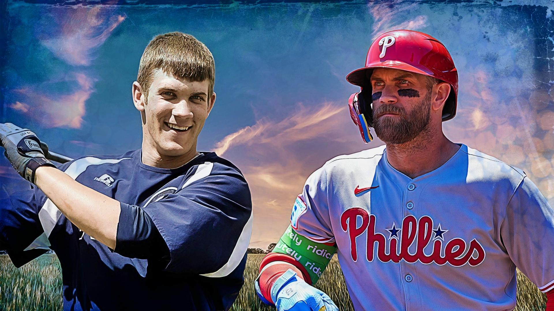 Bryce Harper in 2009 and 2025