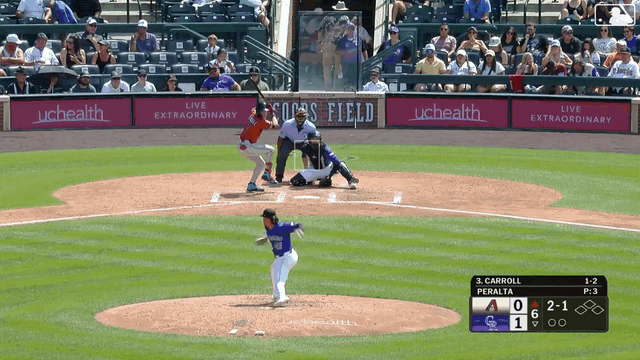 GIF of Corbin Carroll's 474-foot home run in Colorado