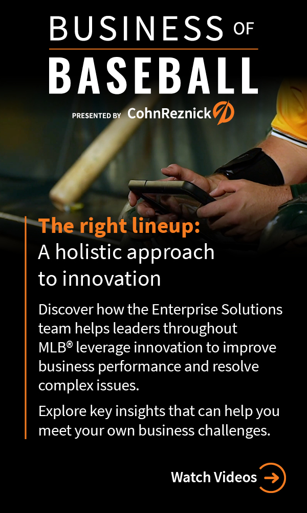 BUSINESS OF BASEBALL PRESENTED BY CohnReznick. Watch Videos.