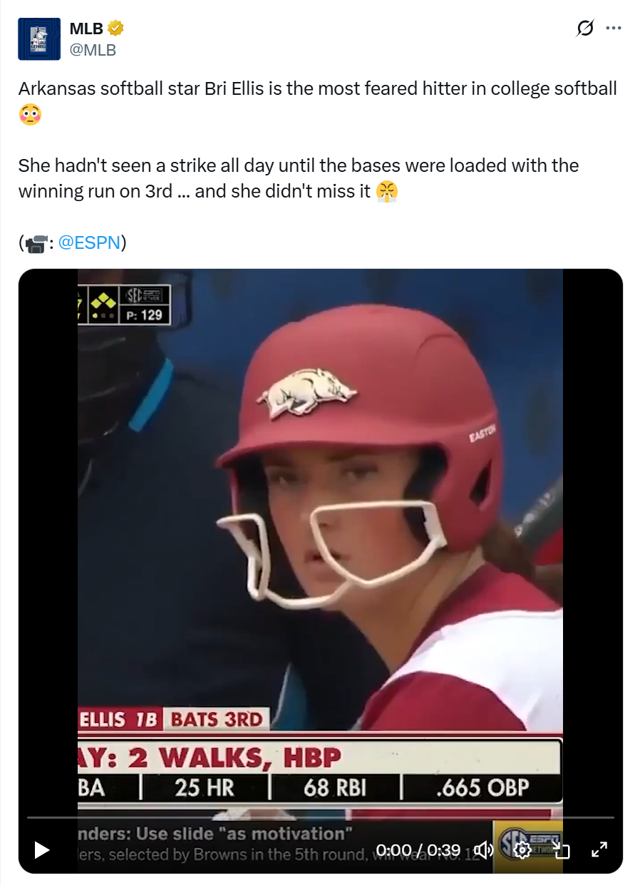 MLB post on X about Bri Ellis