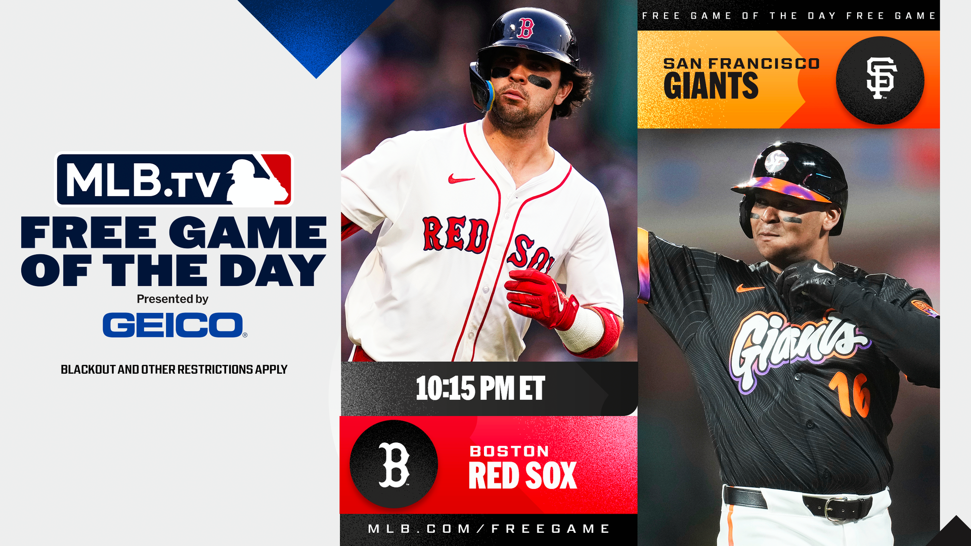 MLB.TV Free Game featuring Red Sox and Giants