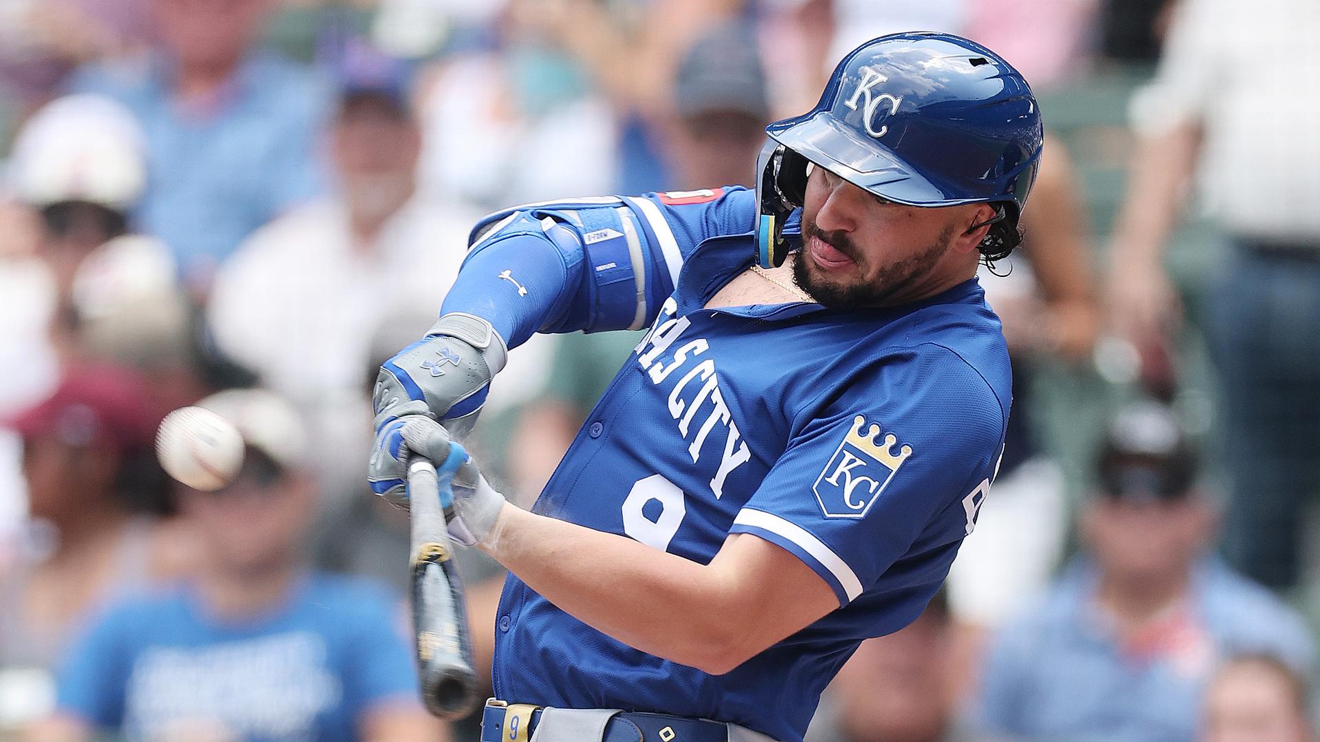 Vinnie Pasquantino connects for one of his two home runs at Wrigley Field