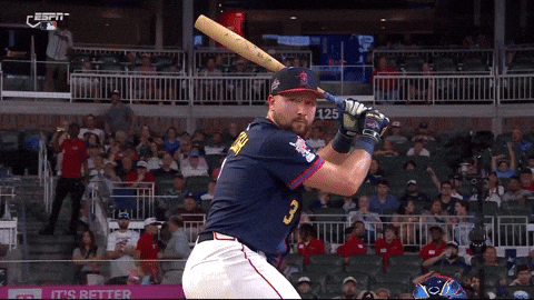 An animated GIF of Cal Raleigh in the Home Run Derby
