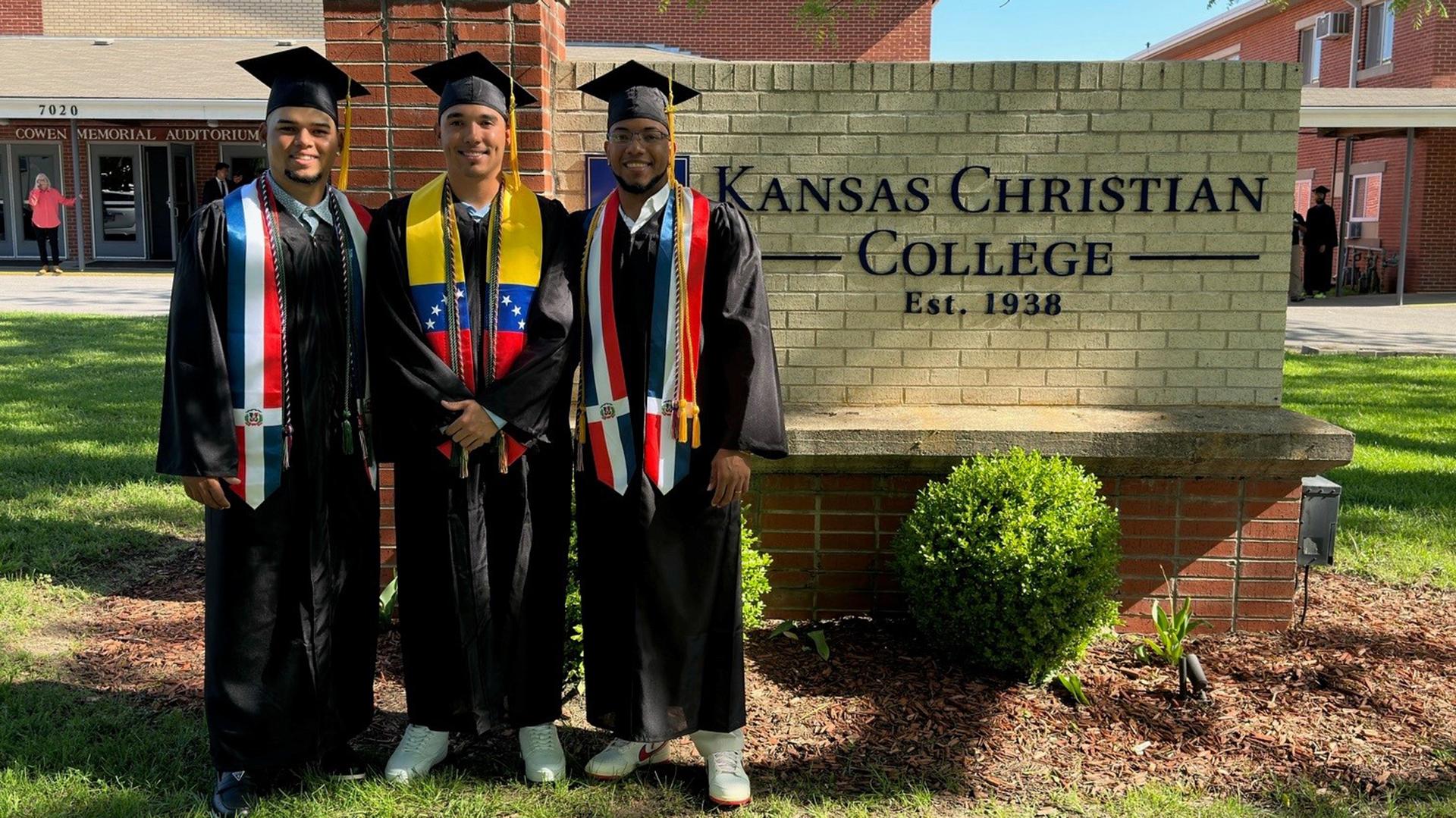 Jose Ballista, Jesus Reyes and Leandro Mendez at Kansas Christian College