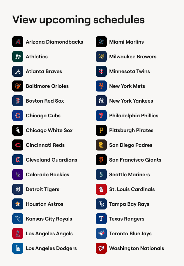 View upcoming schedules