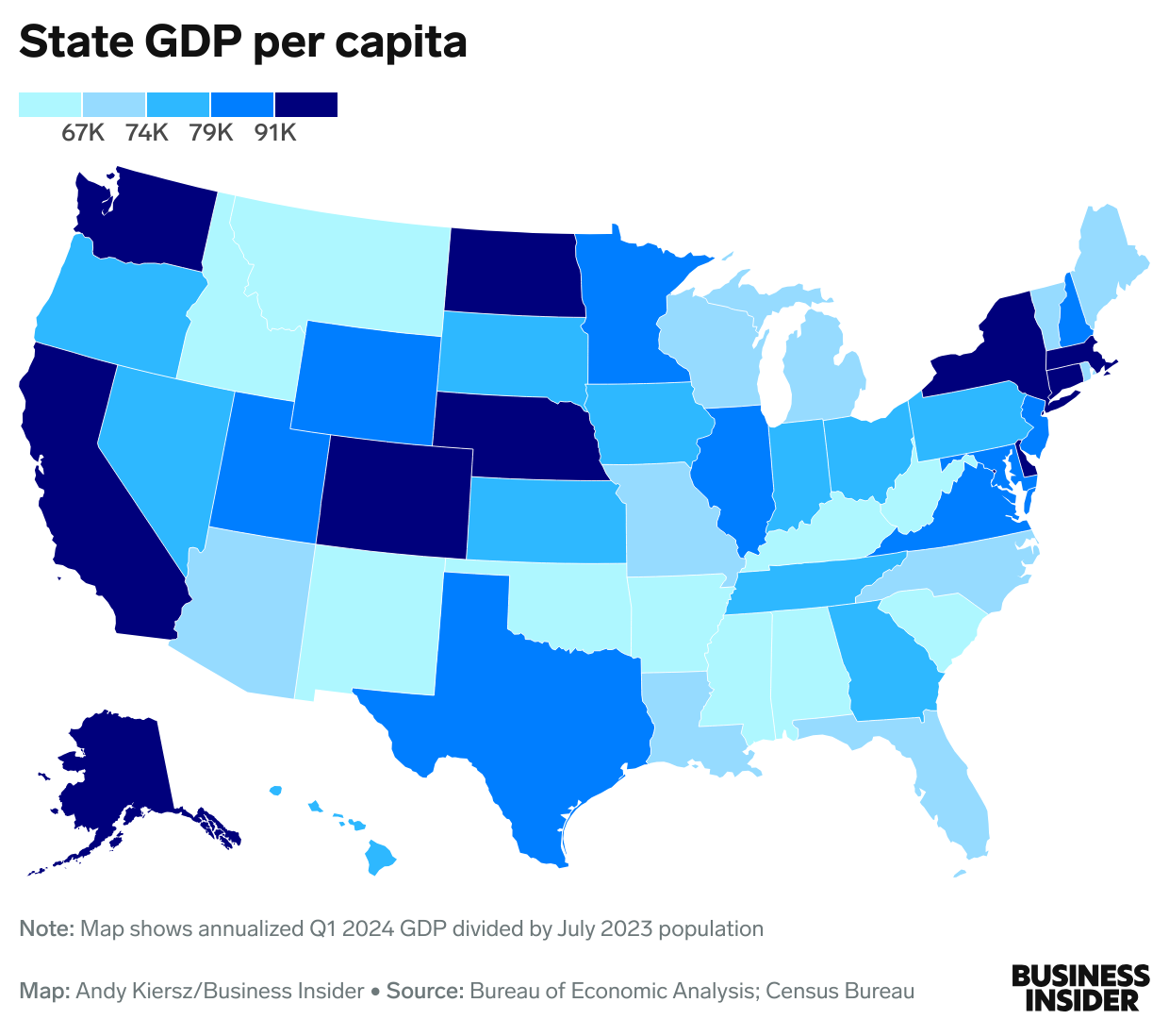 Map of state GDP per capita