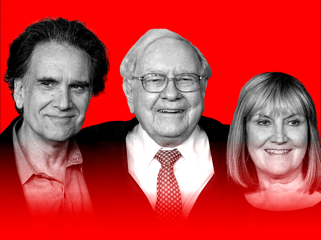 Image of Warren Buffett and two of his three children