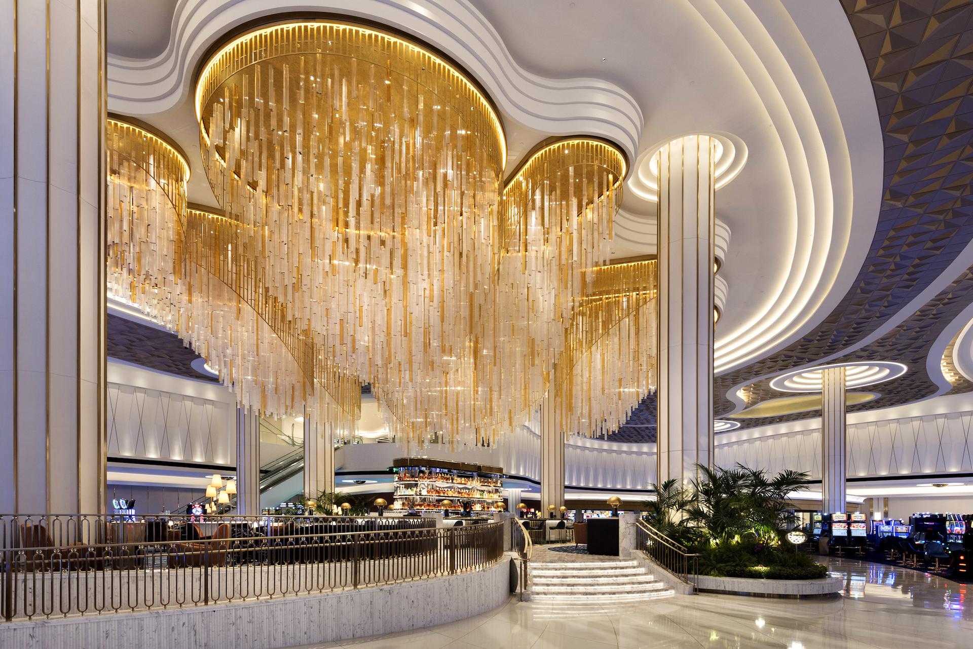 An inside look at the massive chandelier at Fontainebleau Las Vegas.