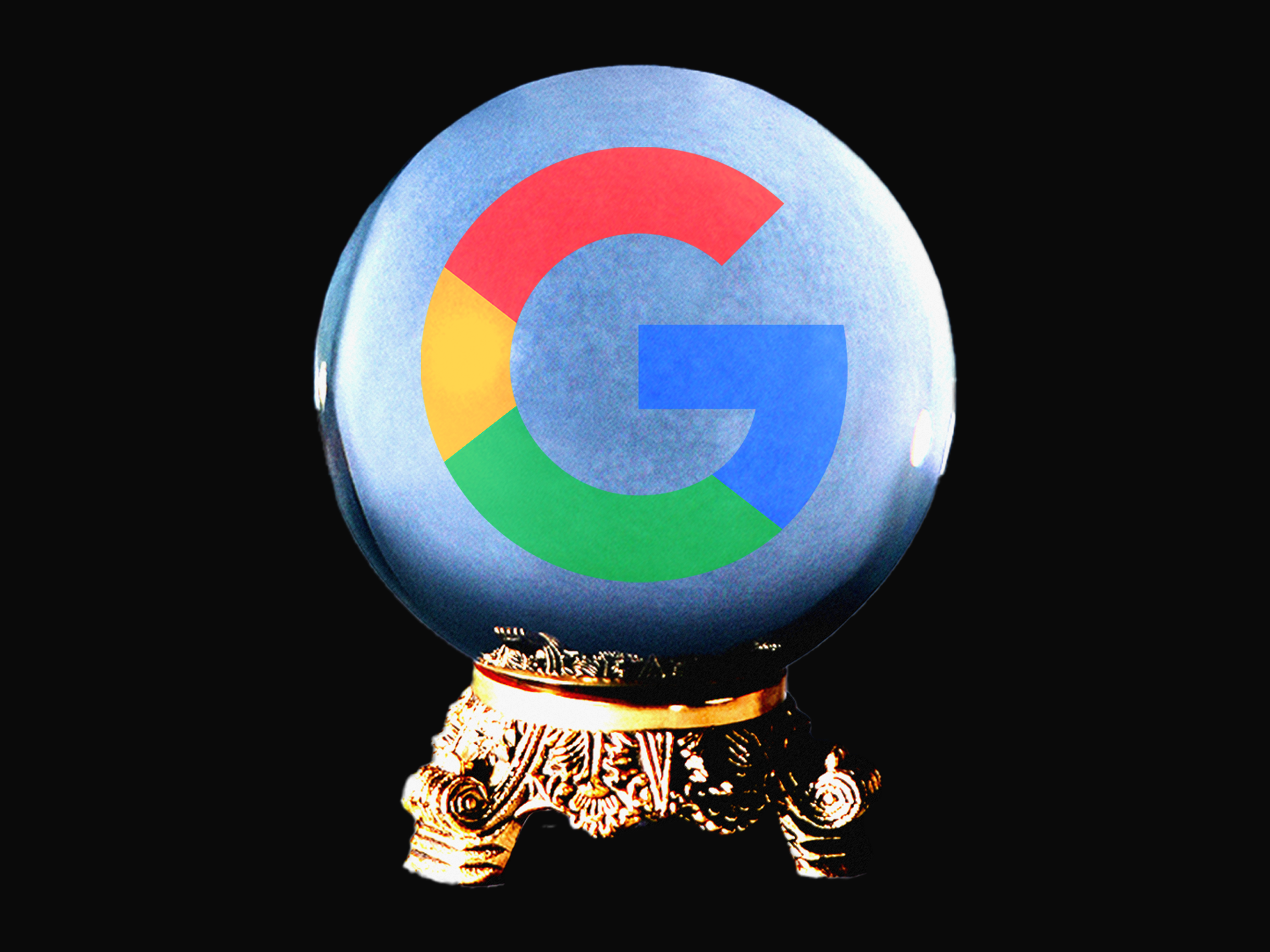 The Google logo inside a crystal ball.