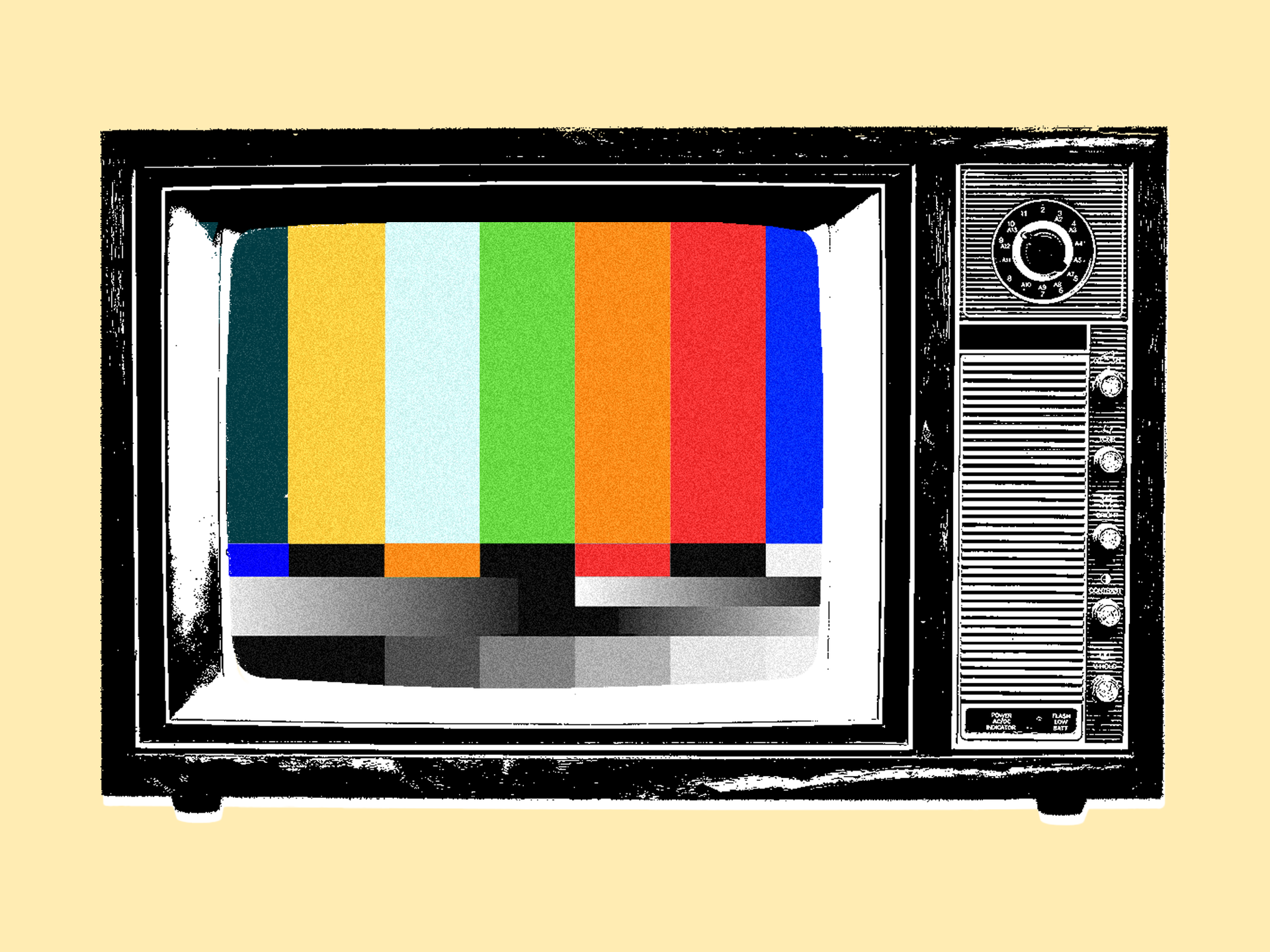 An illustration of a retro TV.