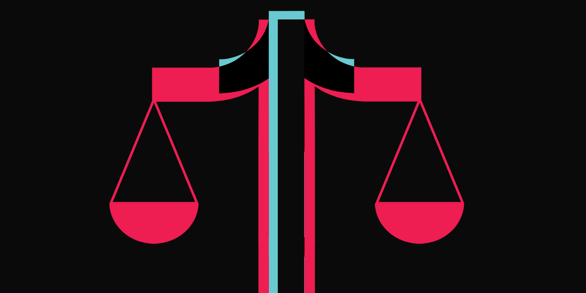 The TikTok logo illustrated as a scale.