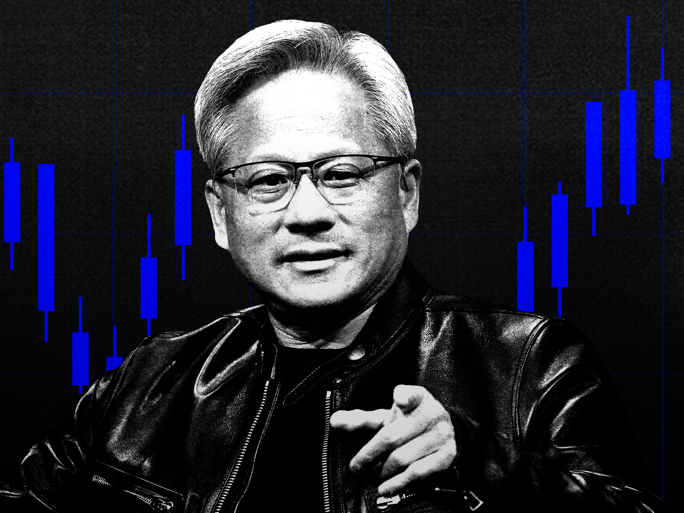 Photo illustration of Jensen Huang