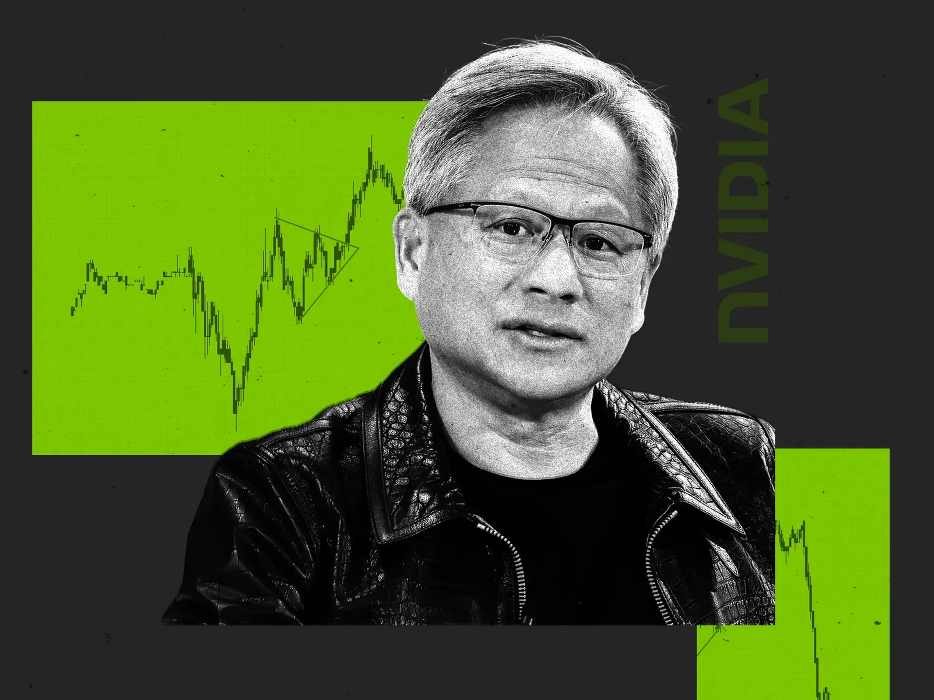 Photo illustration of Nvidia CEO Jensen Huang