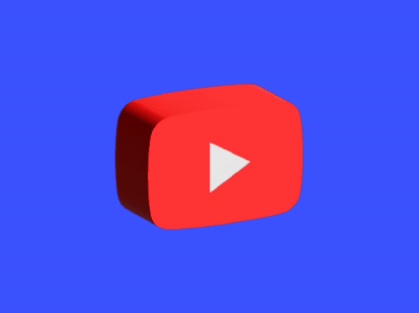 A gif of the YouTube logo spinning.