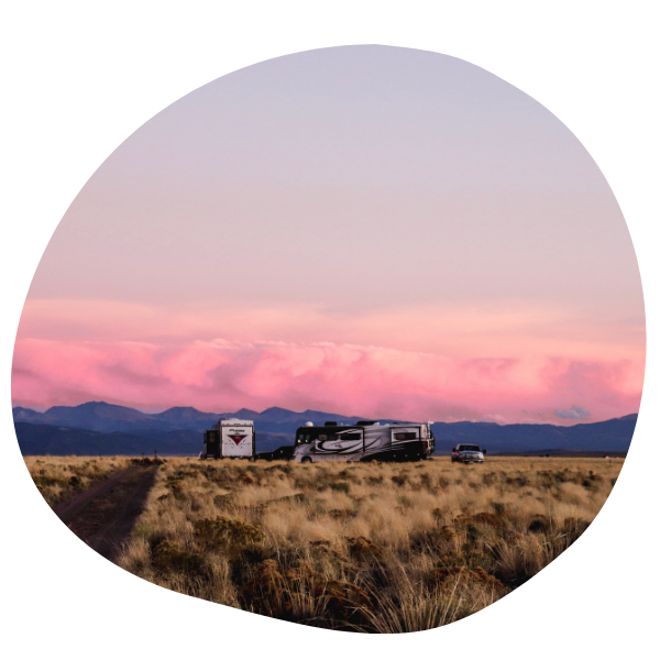 Pretty mountain view with RV