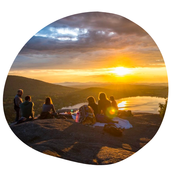 People watching sunset